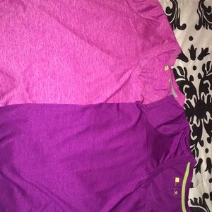 Short sleeve, workout shirts, size L $15 for both